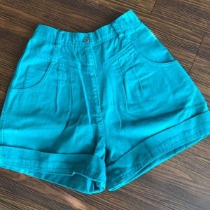 Womens loose fitting teal shorts